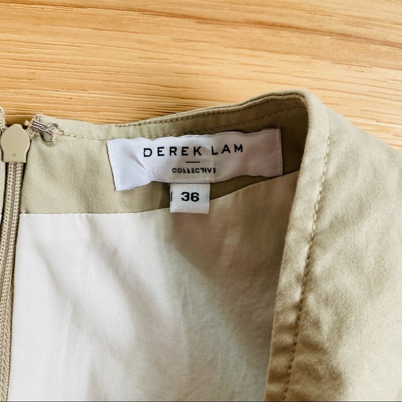 Derek Lam Khaki Lace V-Neck Dress Like New - Picture 12 of 16